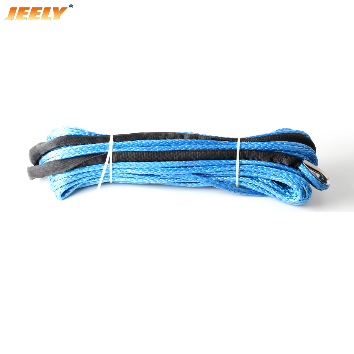 6 mm * 24 m 12-strängiges Offroad-UHMWPE-Synthetik-Schleppwindenseil mit 1,5-m-Hülse und Kausche für ATV / UTV / SUV / 4X4 / 4WD